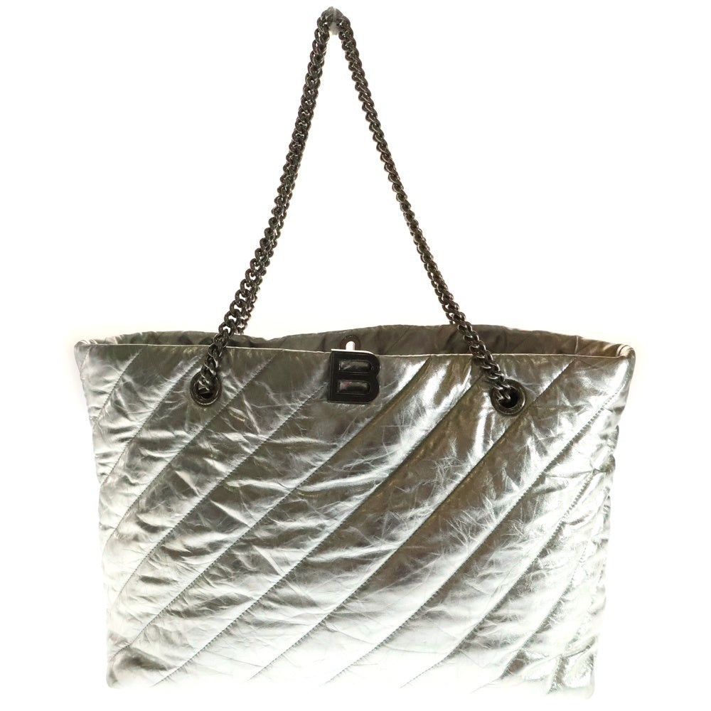BALENCIAGA(バレンシアガ) Crush Large Tote Bag クラッシュ ラージ チェーン トートバッグ シルバー 777856