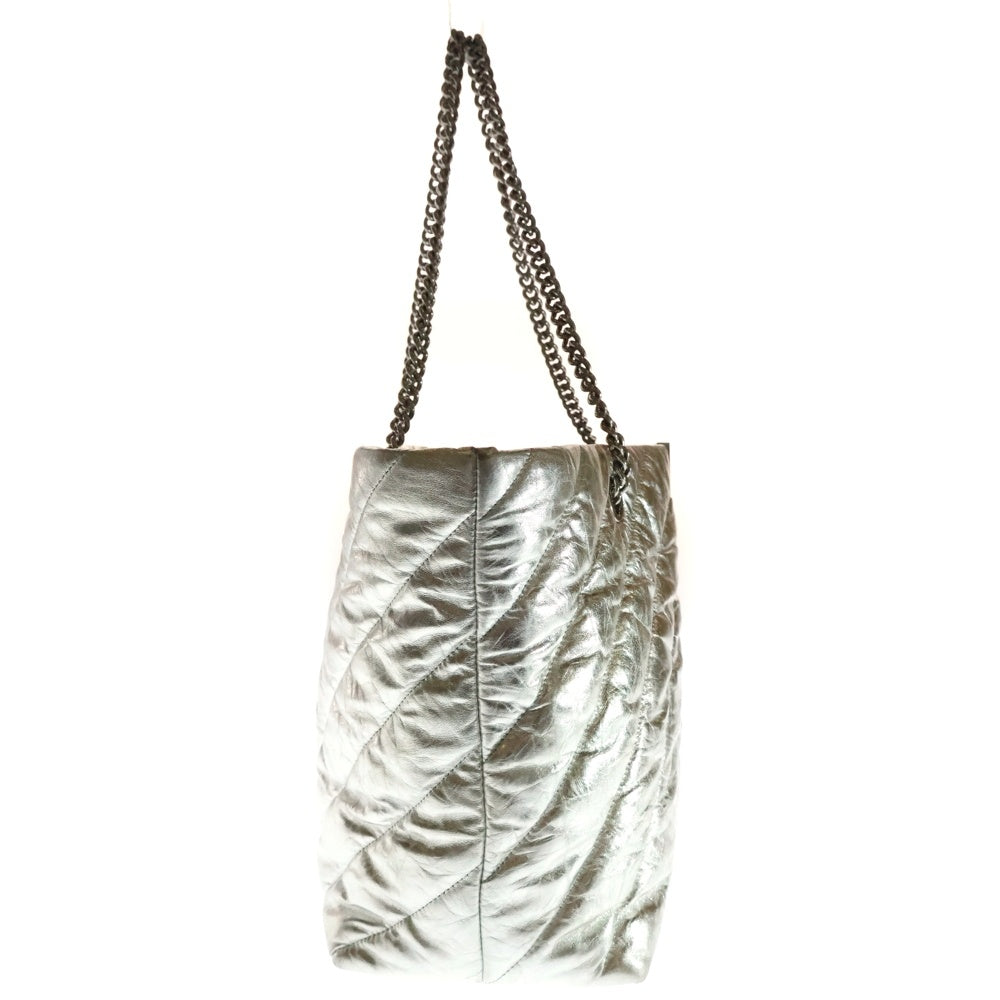BALENCIAGA(バレンシアガ) Crush Large Tote Bag クラッシュ ラージ チェーン トートバッグ シルバー 777856