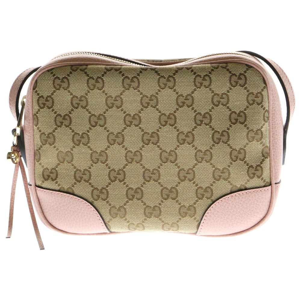 GUCCI(グッチ) GGキャンバス ショルダーバッグ ピンク ベージュ PVC×レザー 449413