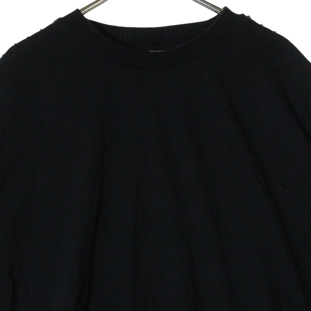 VALENTINO(ヴァレンティノ) ロックスタッズ デザイン クルーネック 半袖Tシャツ カットソー ブラック