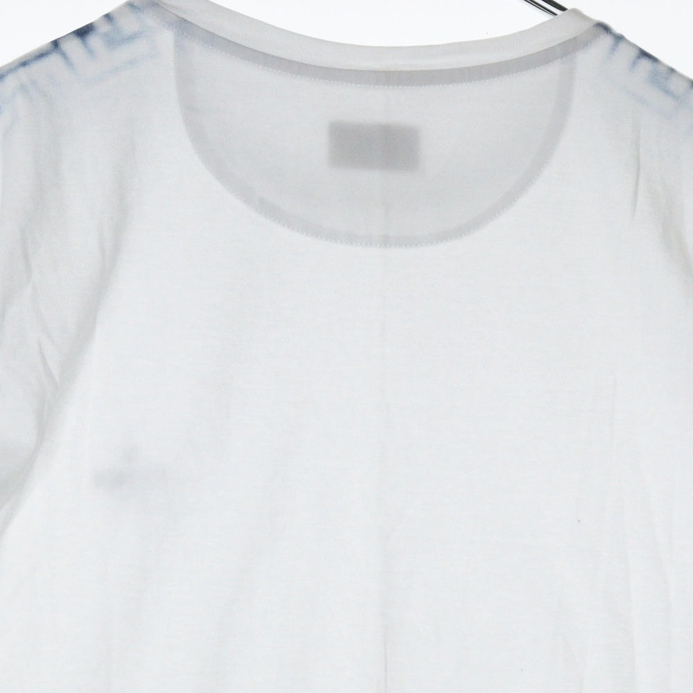 FENDI(フェンディ) ロゴプリント グラデーション ズッカ柄 クルーネック 半袖Tシャツ カットソー ホワイト FY0894 AN21