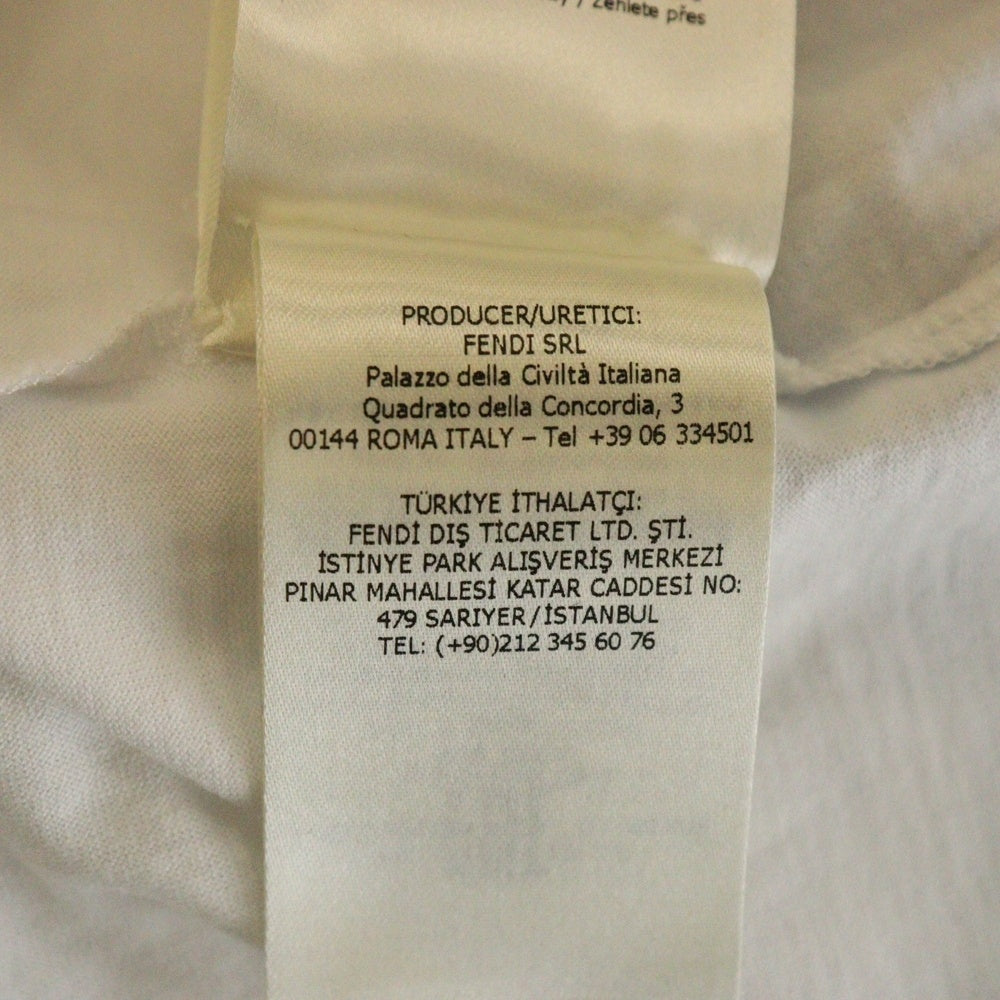 FENDI(フェンディ) ロゴプリント グラデーション ズッカ柄 クルーネック 半袖Tシャツ カットソー ホワイト FY0894 AN21