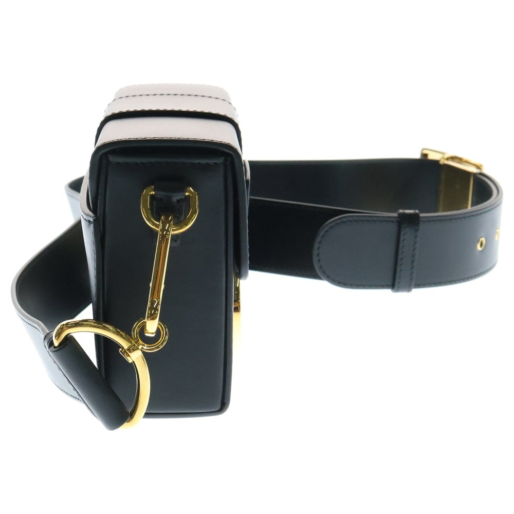 Christian Dior(クリスチャンディオール) モンテーニュ30 ロゴプレート レザー ショルダーバッグ ゴールド金具 ブラック M9204UMOS