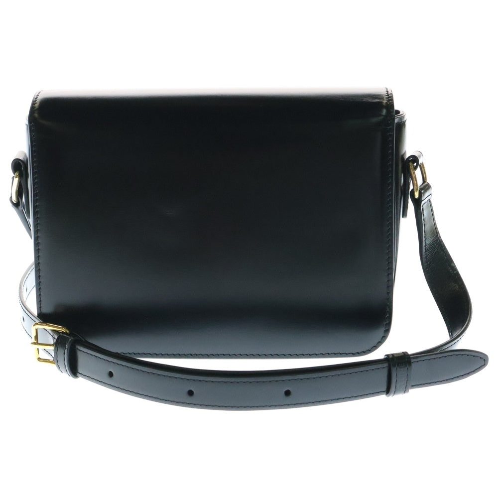 CELINE(セリーヌ) トリオンフ ショルダーバッグ ミニバッグ ミディアム ブラック ゴールド金具 シャイニーカーフスキン