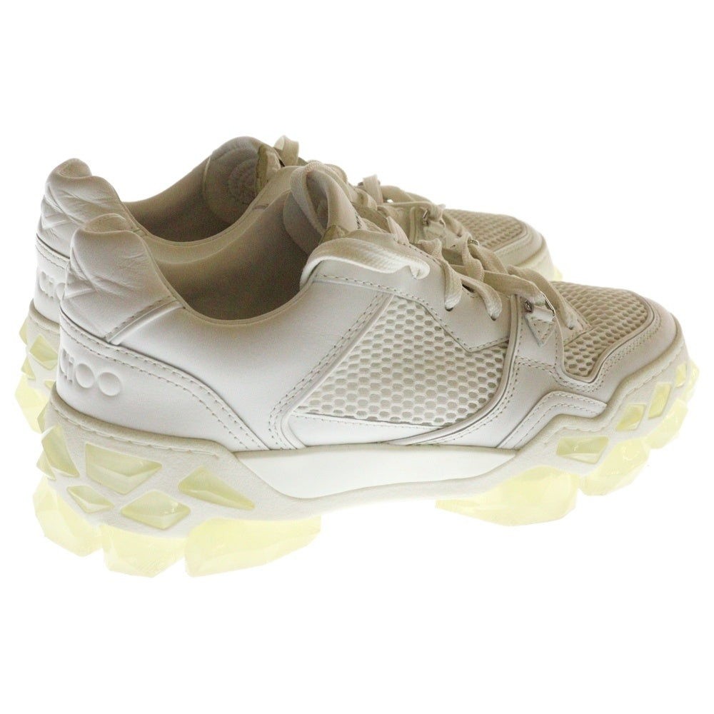 JIMMY CHOO(ジミーチュウ) DIAMOND X TRAINER ダイヤモンド トレーナー レザー メッシュ ローカットスニーカー ホワイト