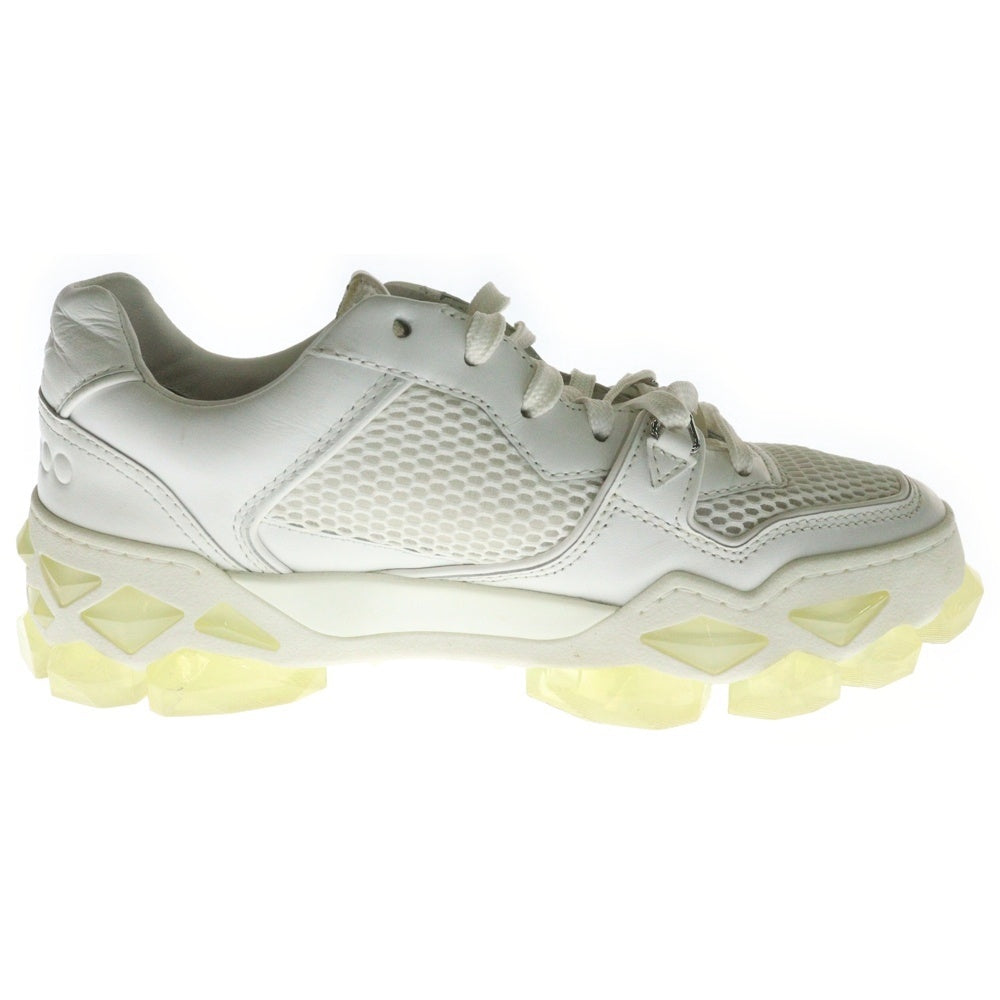 JIMMY CHOO(ジミーチュウ) DIAMOND X TRAINER ダイヤモンド トレーナー レザー メッシュ ローカットスニーカー ホワイト