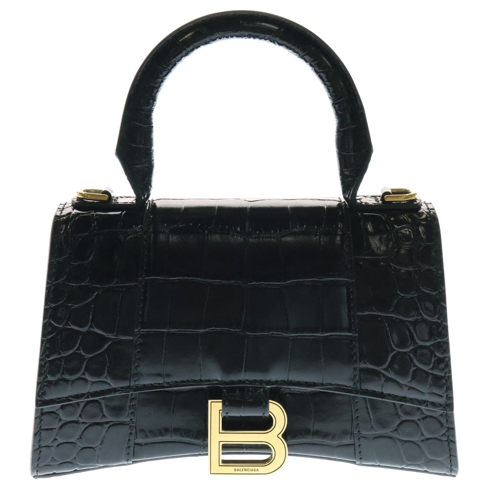 BALENCIAGA(バレンシアガ) バレンシアガ アワーグラスXS 2wayショルダーバッグ ハンドバッグ ミニバッグ ブラック ゴールド金具 レザー 592833