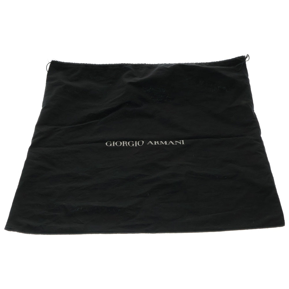 GIORGIO ARMANI(ジョルジオアルマーニ) スクエアロゴプレート クロコ型押し スウェード パテント コンビレザー トートバッグ パープル/ブラック