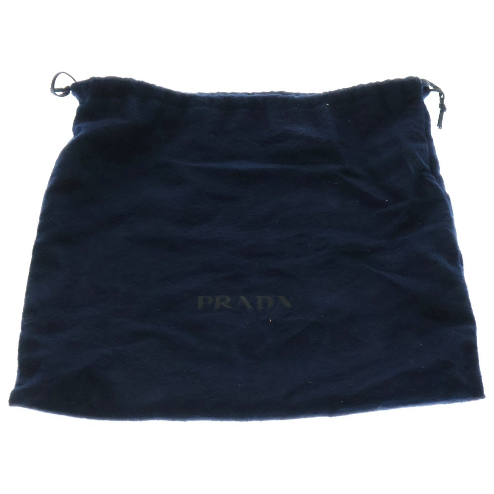 PRADA(プラダ) サフィアーノ ショルダーバッグ ミニバッグ ロゴ三角プレート ブラック シルバー金具 ナイロン×レザー 2VD070