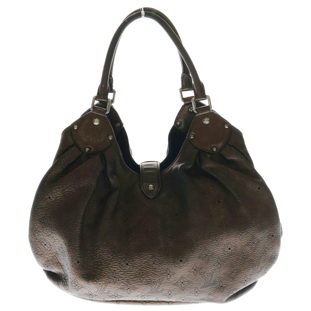 LOUIS VUITTON(ルイヴィトン) マヒナ XL トートバッグ ハンドバッグ シルバー金具 レザー メタリック ブラウン M95714