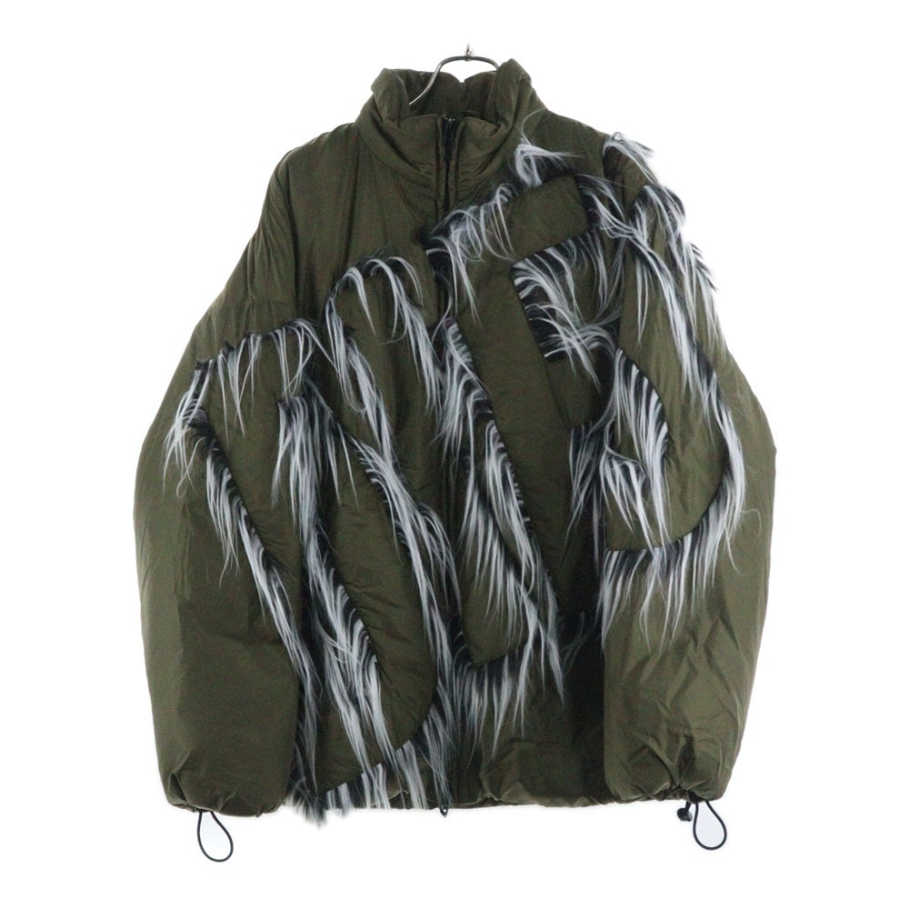 DIESEL(ディーゼル) G-ADAT ロゴ ファー切り替え ジップアップ 中綿ジャケット カーキ 0CLBY