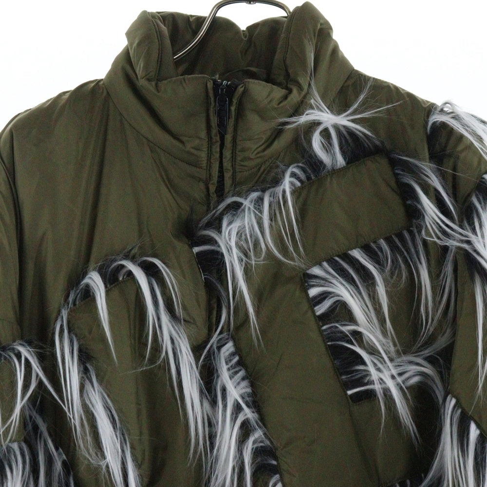 DIESEL(ディーゼル) G-ADAT ロゴ ファー切り替え ジップアップ 中綿ジャケット カーキ 0CLBY