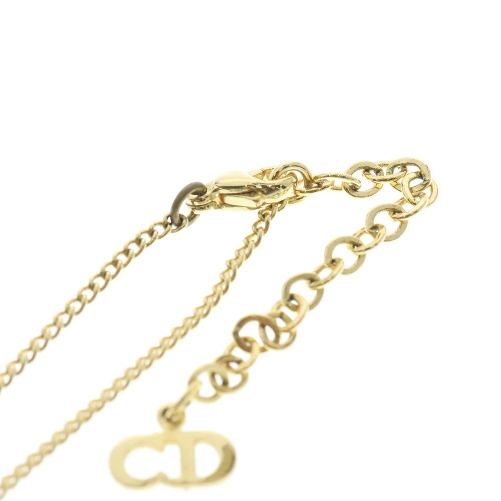 Christian Dior(クリスチャンディオール) ラインストーンネックレス ハートモチーフ ペンダント チェーン ゴールド GP