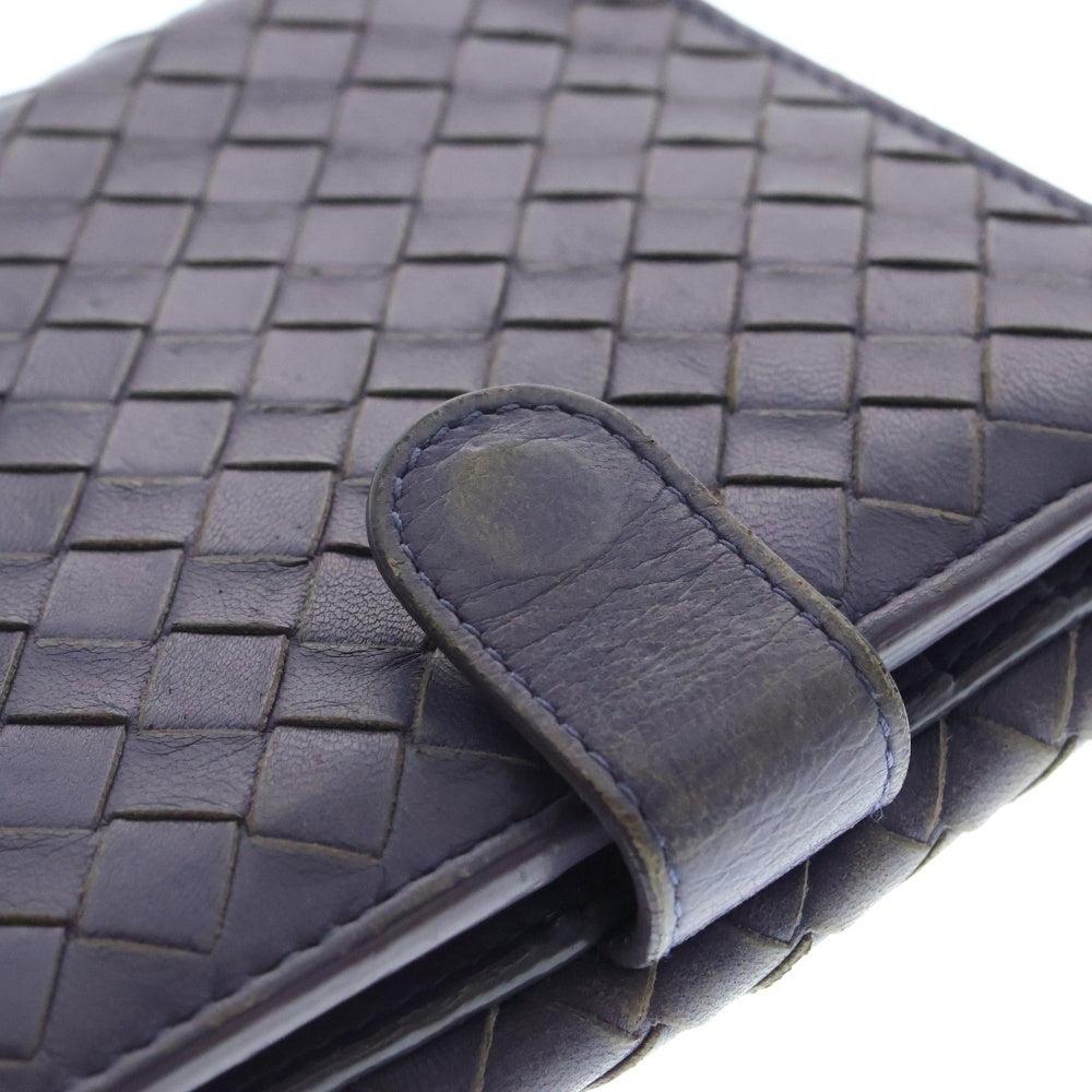BOTTEGA VENETA(ボッテガヴェネタ) イントレチャート 二つ折り財布 パープル レザー
