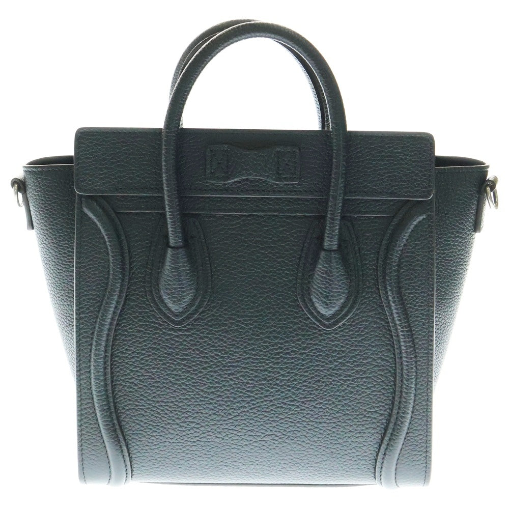 CELINE(セリーヌ) ラゲージ ナノ 2WAYバッグ ハンドバッグ ショルダーバッグ ブラック シルバー金具 レザー