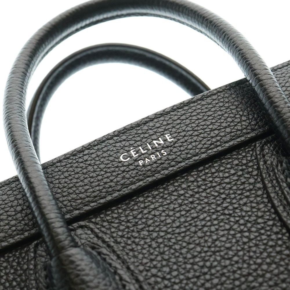 CELINE(セリーヌ) ラゲージ ナノ 2WAYバッグ ハンドバッグ ショルダーバッグ ブラック シルバー金具 レザー