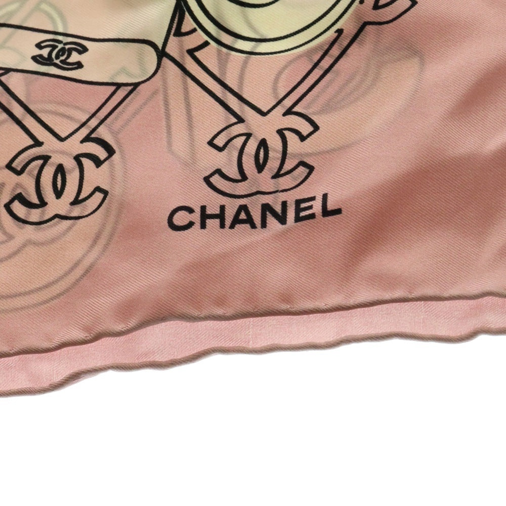 CHANEL(シャネル) ココマークスカーフ ピンク シルク