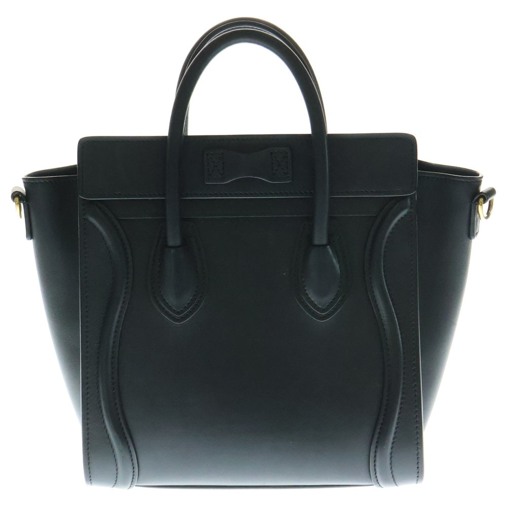 CELINE(セリーヌ) ラゲージ ナノ 2wayハンドバック ショルダーバッグ ブラック レザー カーフスキン