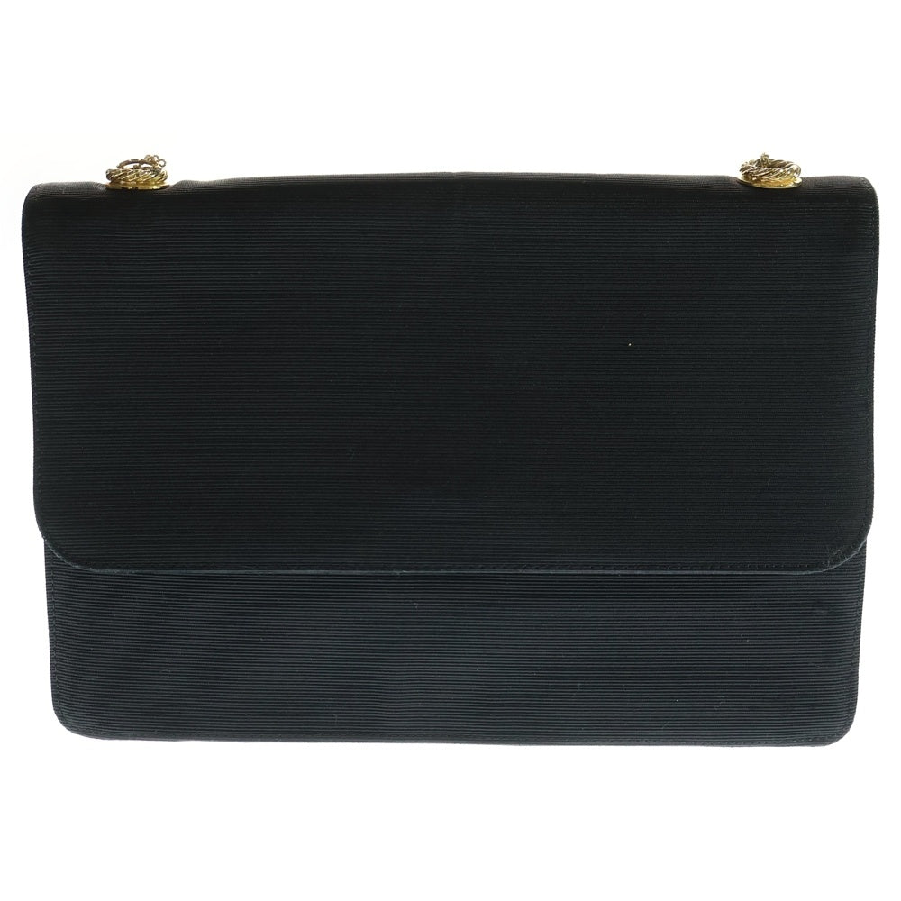 MOSCHINO(モスキーノ) プッシュロック ナイロン チェーンショルダーバッグ ゴールド金具 ブラック