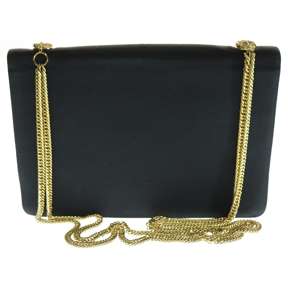 MOSCHINO(モスキーノ) プッシュロック ナイロン チェーンショルダーバッグ ゴールド金具 ブラック