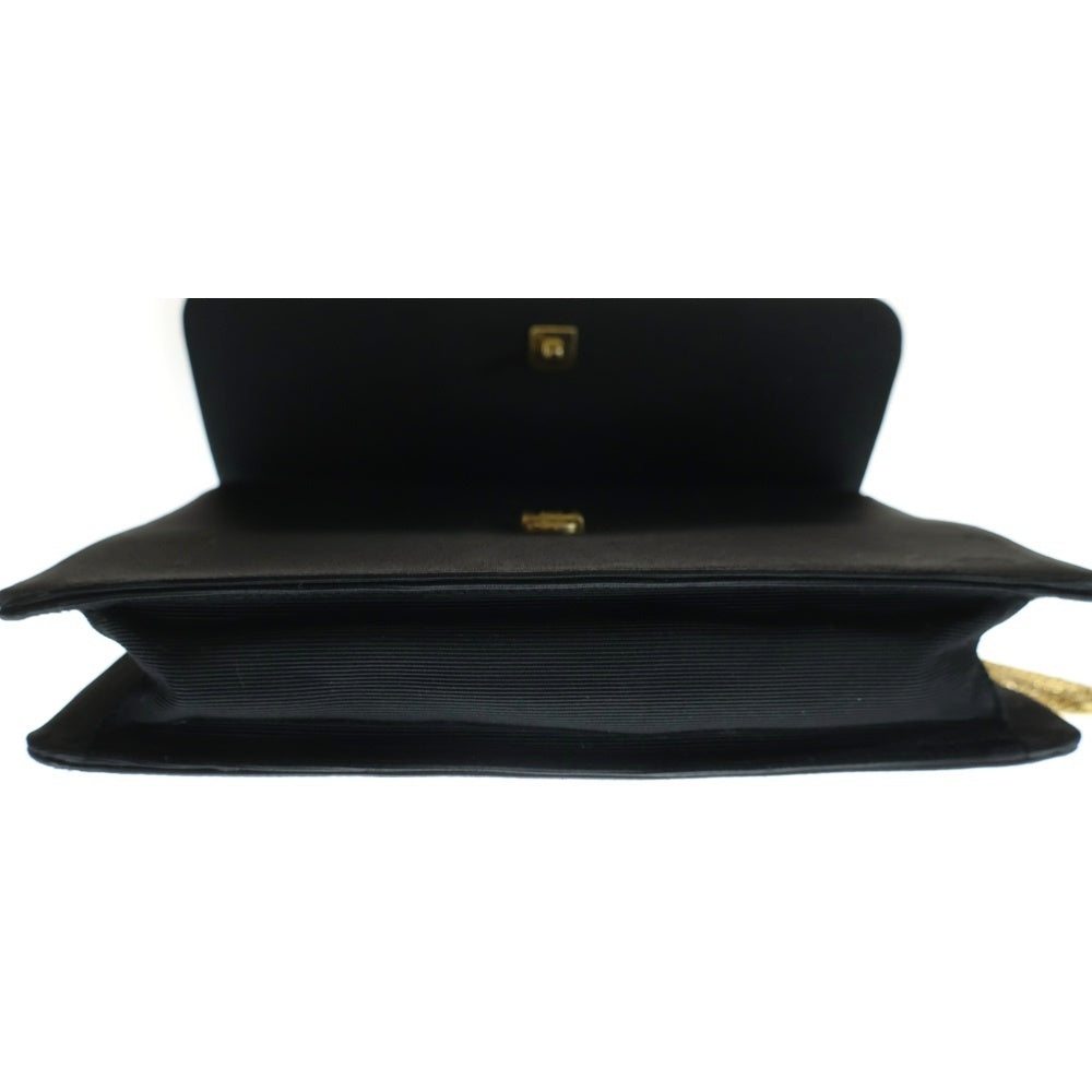 MOSCHINO(モスキーノ) プッシュロック ナイロン チェーンショルダーバッグ ゴールド金具 ブラック