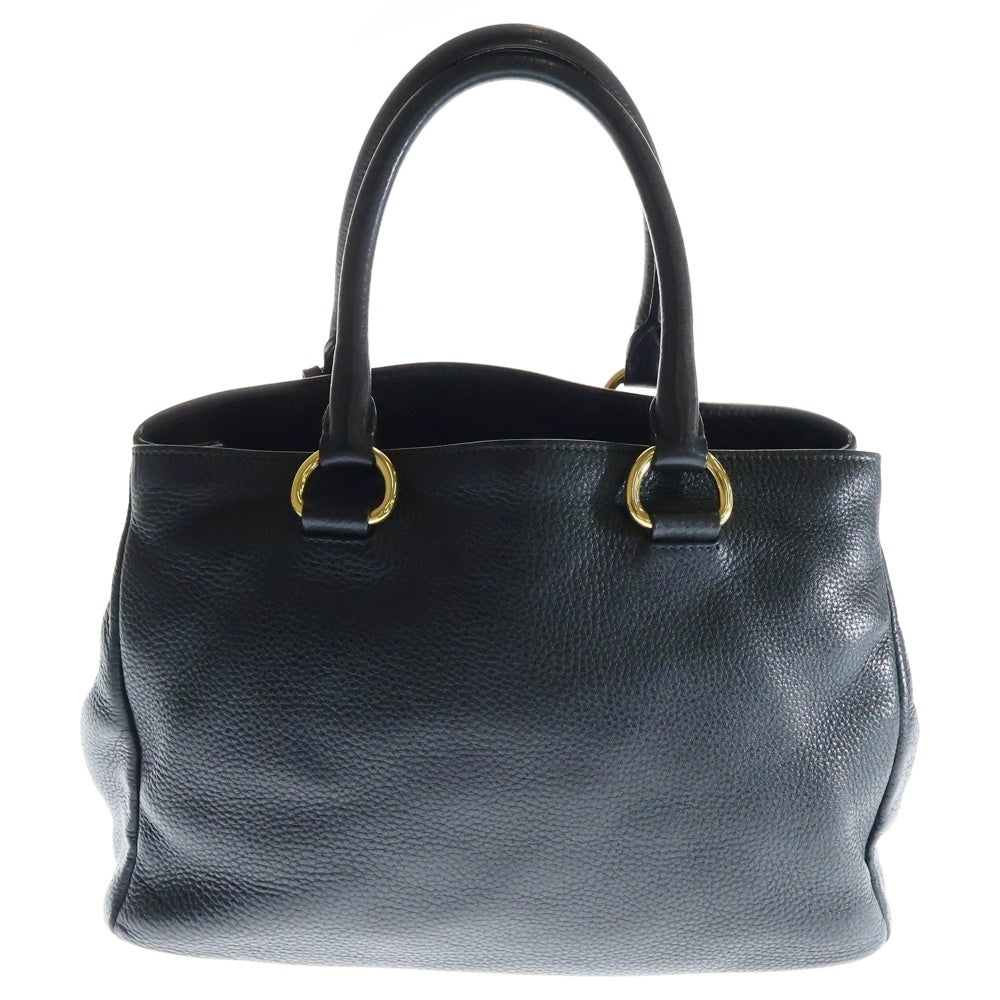 PRADA(プラダ) Vitello Phenix ヴィッテロダイノ 2Way レザーハンドバッグ ショルダーバッグ ブラック レディース