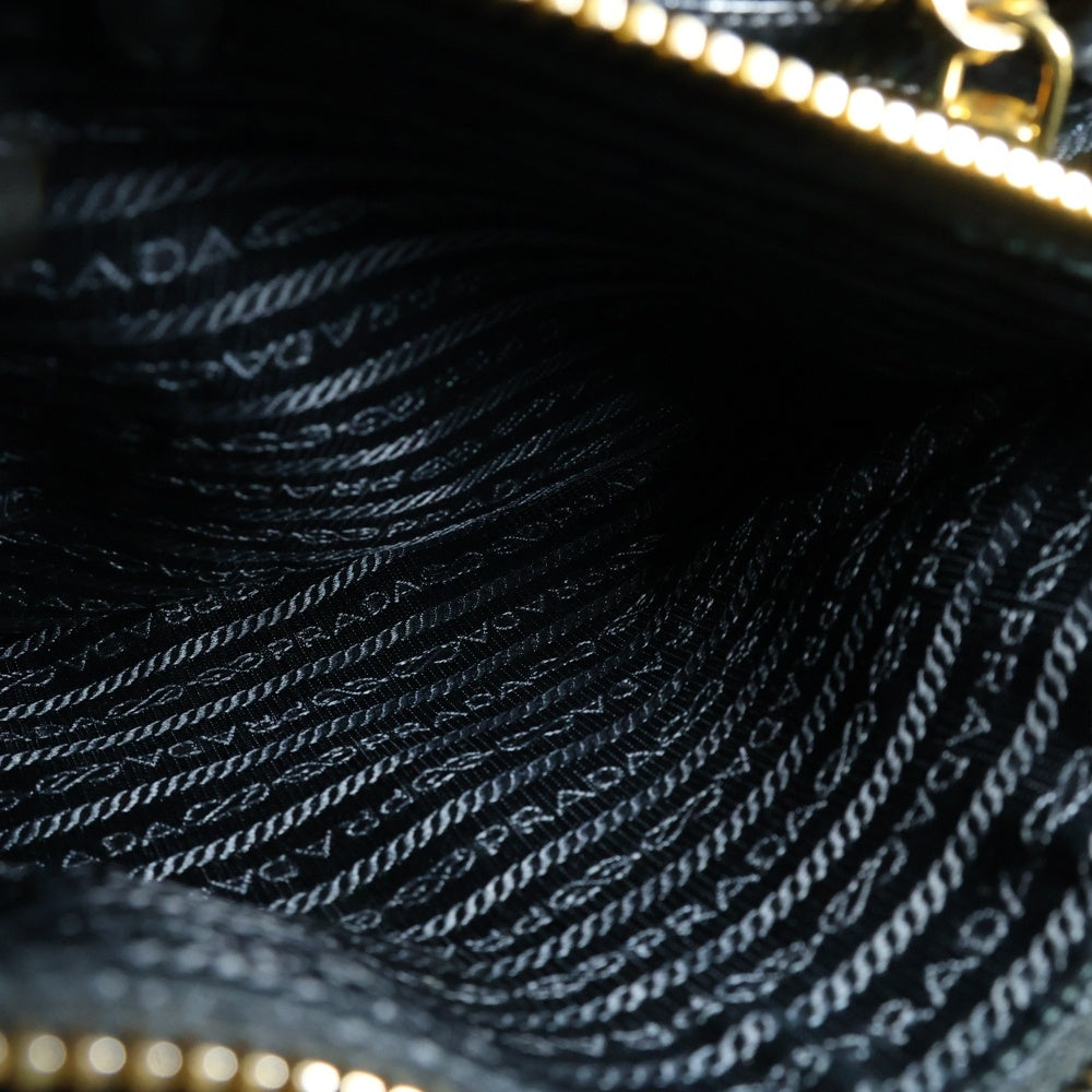 PRADA(プラダ) Vitello Phenix ヴィッテロダイノ 2Way レザーハンドバッグ ショルダーバッグ ブラック レディース