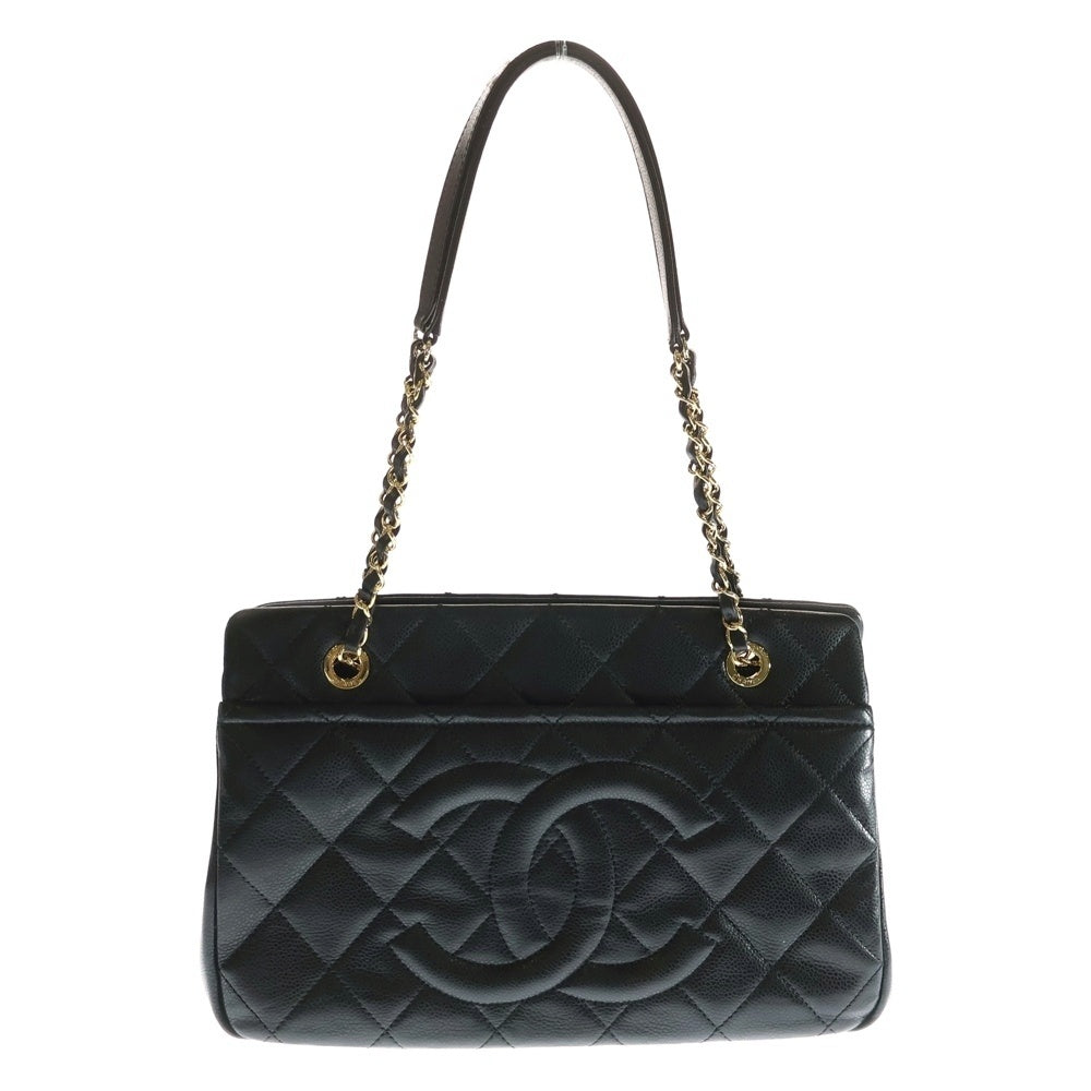 CHANEL(シャネル) ココマーク マトラッセ チェーントートバック ハンドバッグ ショルダーバッグ ブラック ゴールド金具 キャビアスキン A67294