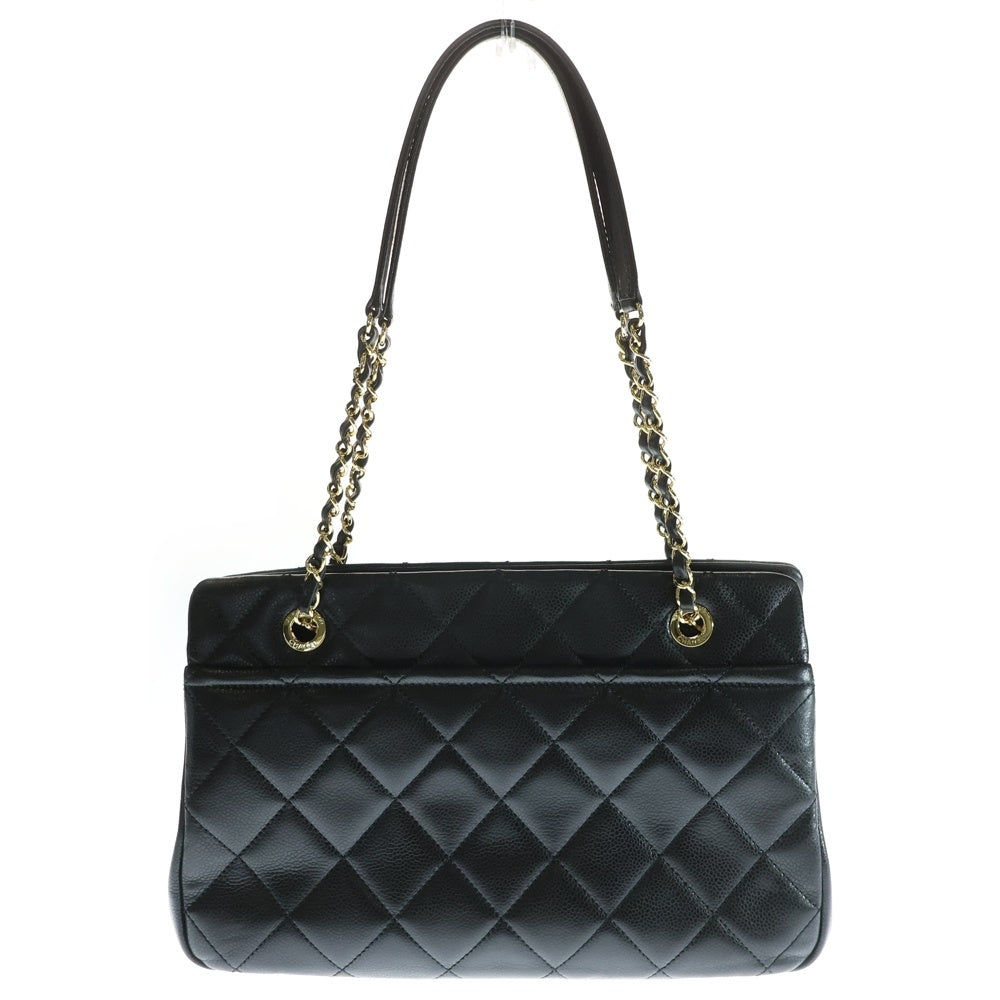 CHANEL(シャネル) ココマーク マトラッセ チェーントートバック ハンドバッグ ショルダーバッグ ブラック ゴールド金具 キャビアスキン A67294