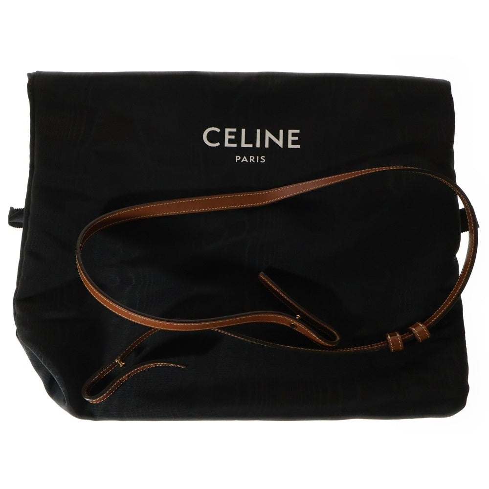 CELINE(セリーヌ) トリオンフ バーティカルカバ スモール 2WAY レザーハンドバッグ ショルダーバッグ ブラウン/ホワイト レディース