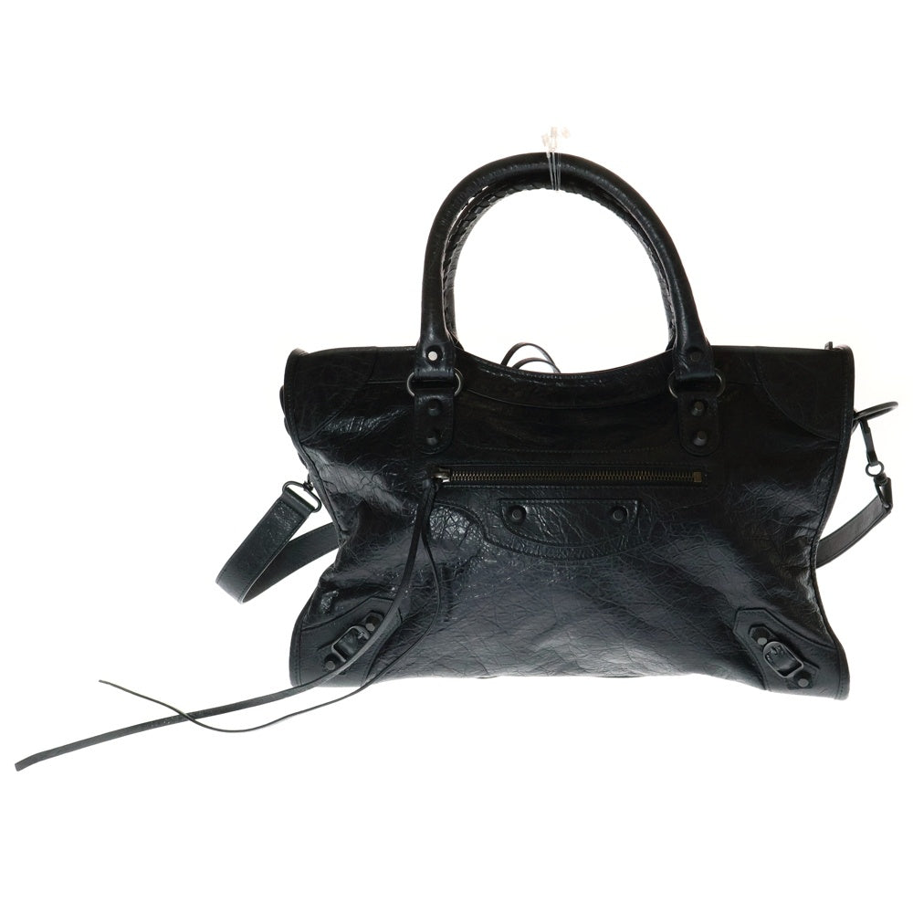 BALENCIAGA(バレンシアガ) ル シティ ミディアム 2WAY レザーハンドバッグ ショルダーバッグ ブラック 797786