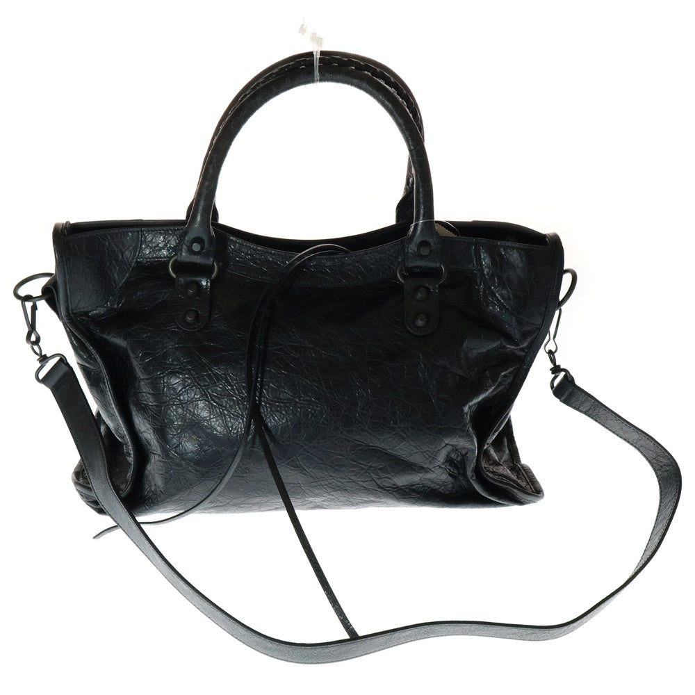 BALENCIAGA(バレンシアガ) ル シティ ミディアム 2WAY レザーハンドバッグ ショルダーバッグ ブラック 797786