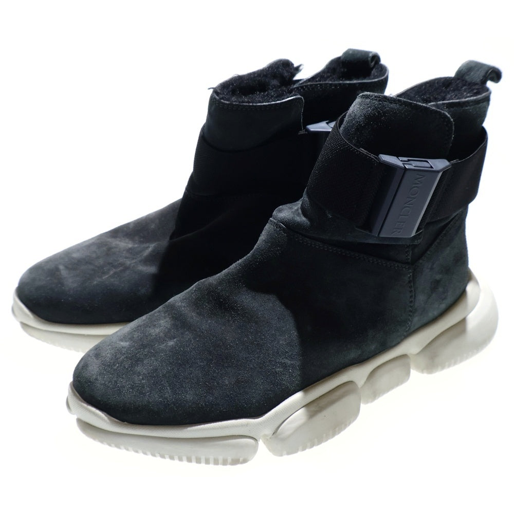 MONCLER(モンクレール) BONO STIVALE ボノ スティヴァーレ スエードレザー ボアライニング ベルトデザイン ハイカット シューズ スニーカー グレー