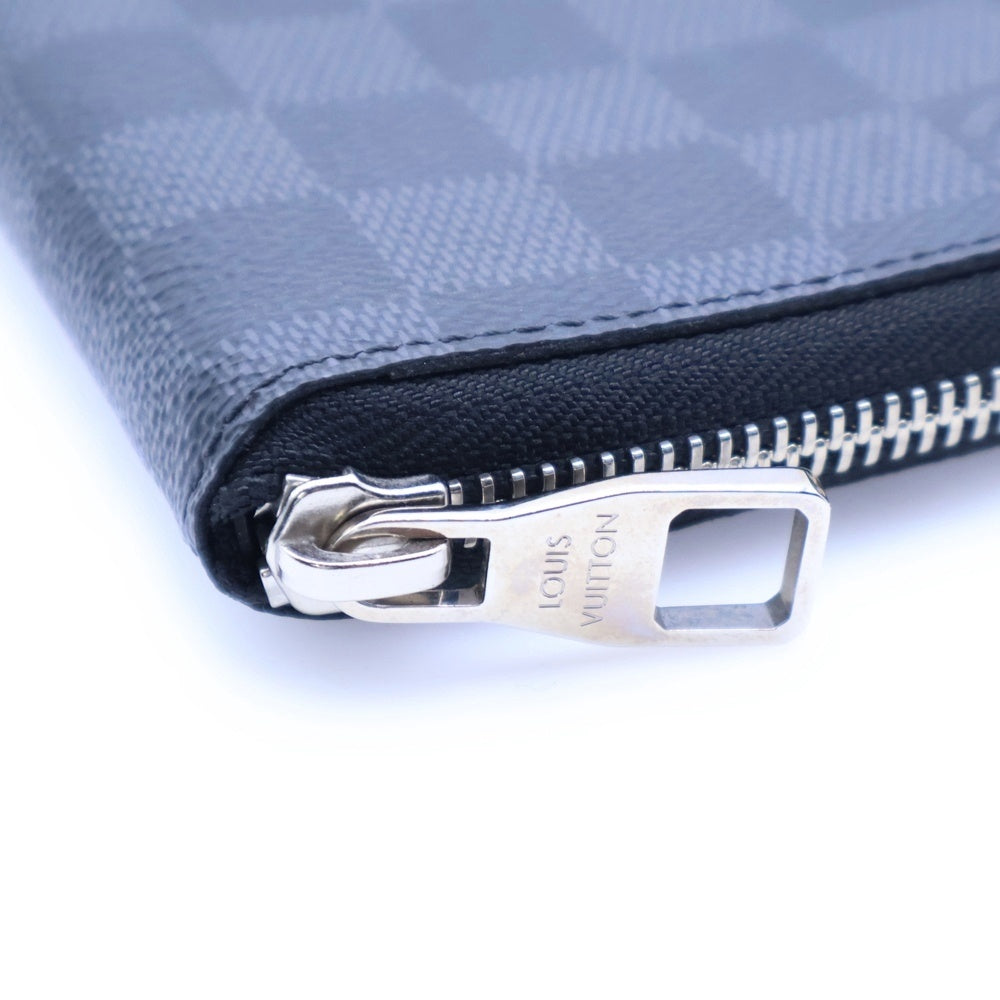 LOUIS VUITTON(ルイヴィトン) ダミエ グラフィット ジッピーウォレット ヴェルティカル ラウンドファスナーレザーロングウォレット 長財布 ブラック N63095