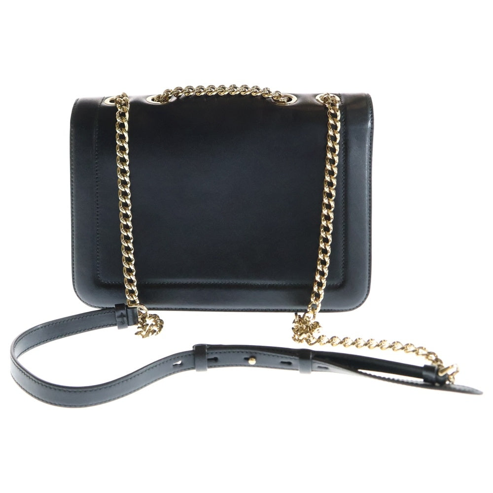 FERRAGAMO(フェラガモ) ヴァラリボン ショルダーバッグ チェーンバッグ ブラック ゴールド金具 レザー