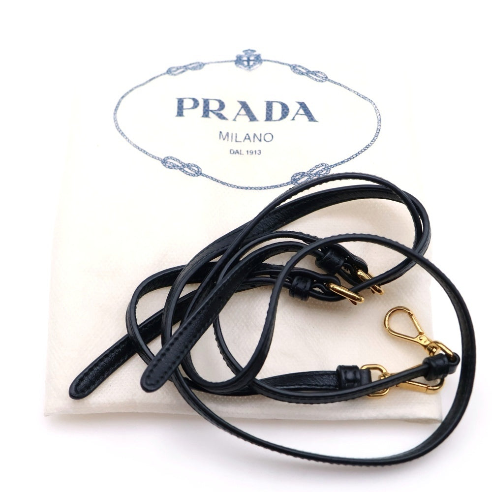 PRADA(プラダ) プラダ デュエット 2WAYバッグ バケットバッグ ショルダーバッグ ハンドバッグ ブラック ゴールド金具 レザー