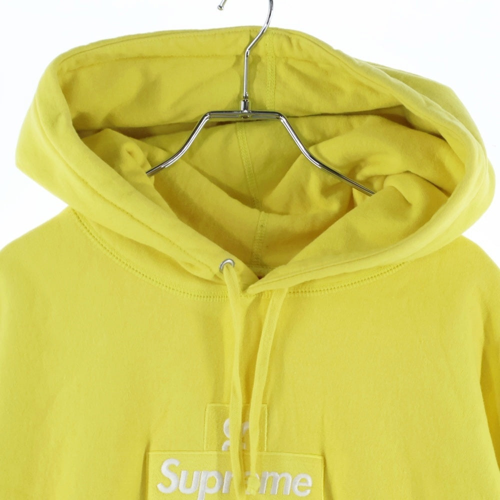 SUPREME(シュプリーム) 20AW Cross Box Logo Hooded Sweatshirt クロスボックスロゴ刺繍 プルオーバースウェットパーカー フーディー イエロー
