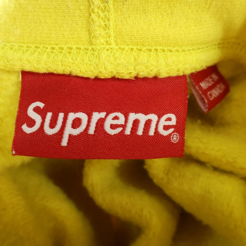 SUPREME(シュプリーム) 20AW Cross Box Logo Hooded Sweatshirt クロスボックスロゴ刺繍 プルオーバースウェットパーカー フーディー イエロー