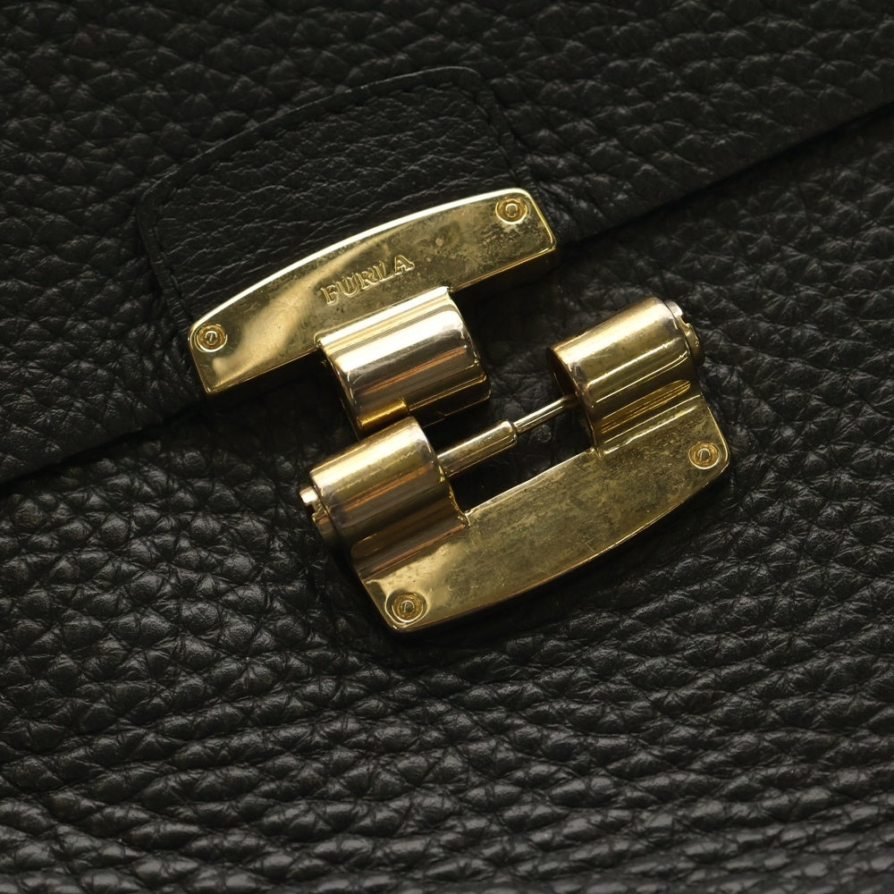 FURLA(フルラ) 2WAYバッグ ハンドバッグ ショルダーバッグ ショルダーポシェット ブラック レザー ゴールド金具