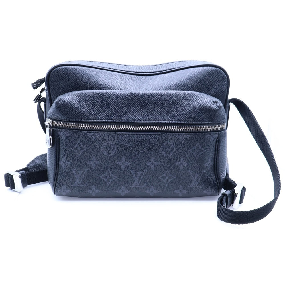 LOUIS VUITTON(ルイヴィトン) タイガラマ・アウトドアメッセンジャーPM ショルダーバッグ ブラック レザー×PVC シルバー金具 M30233