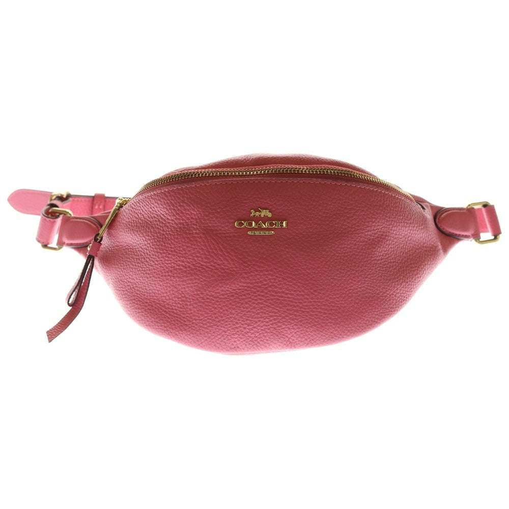 COACH(コーチ) ボディバッグ ウエストバッグ ショルダーバッグ ピンク レザー ゴールド金具