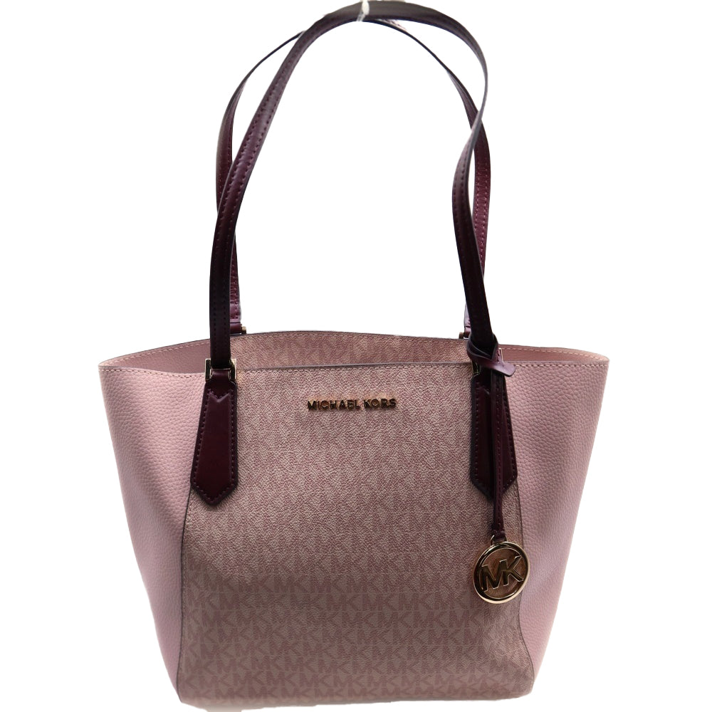 MICHAEL KORS(マイケルコース) MKロゴ 総柄レザーハンドバッグ ピンク レディース