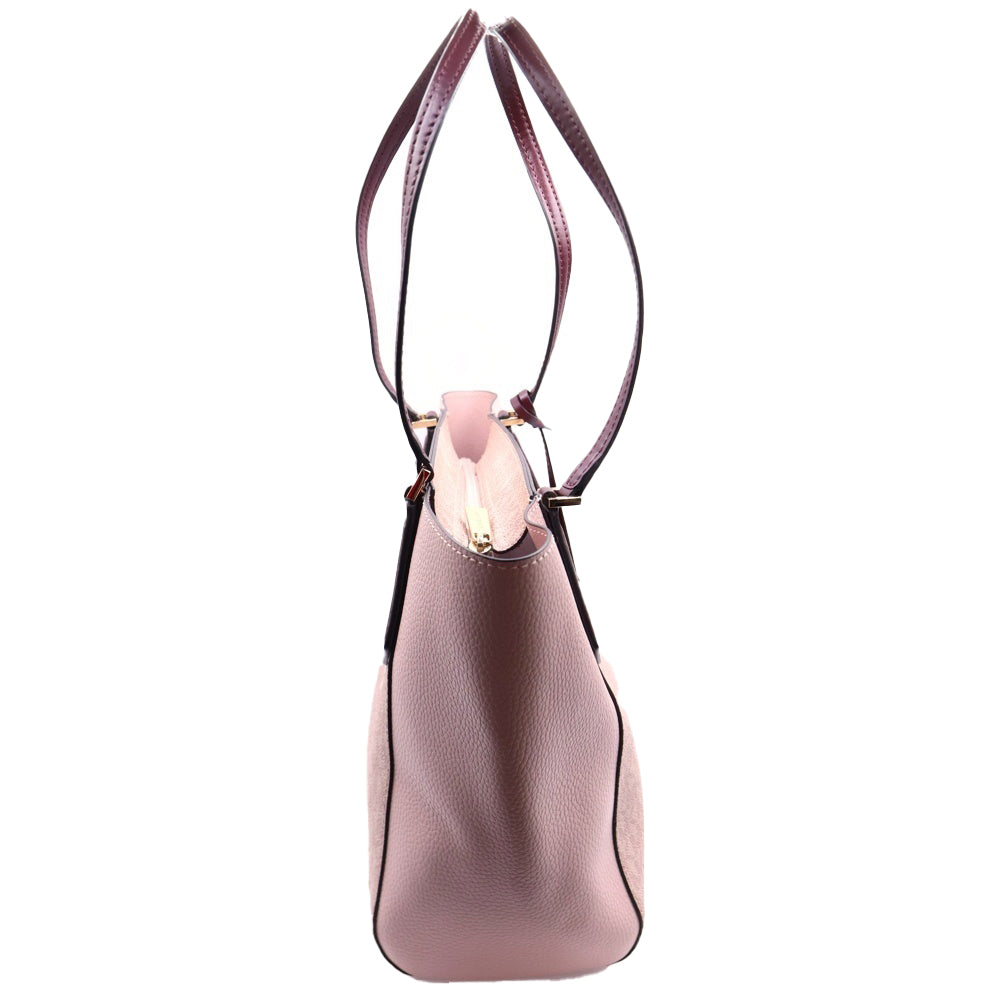 MICHAEL KORS(マイケルコース) MKロゴ 総柄レザーハンドバッグ ピンク レディース