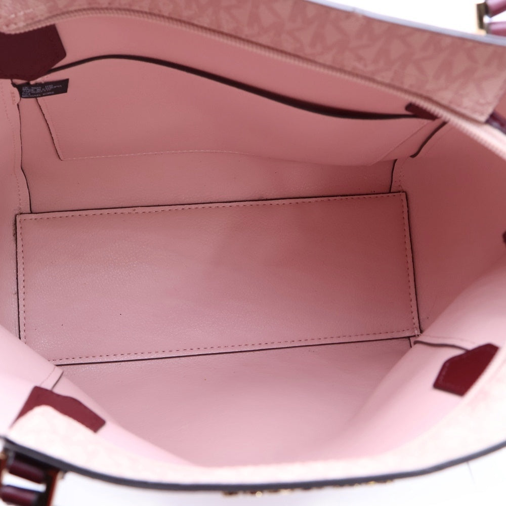 MICHAEL KORS(マイケルコース) MKロゴ 総柄レザーハンドバッグ ピンク レディース