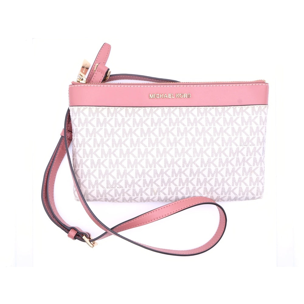 MICHAEL KORS(マイケルコース) 総柄 レザーショルダーバッグ ホワイト