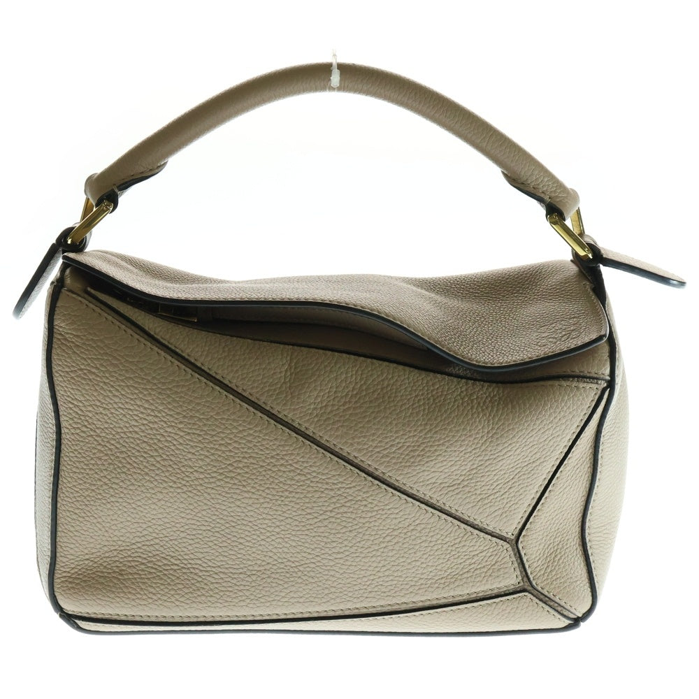 LOEWE(ロエベ) パズルバッグ スモール ハンドバッグ ワンショルダーバッグ ベージュ レザー ゴールド金具