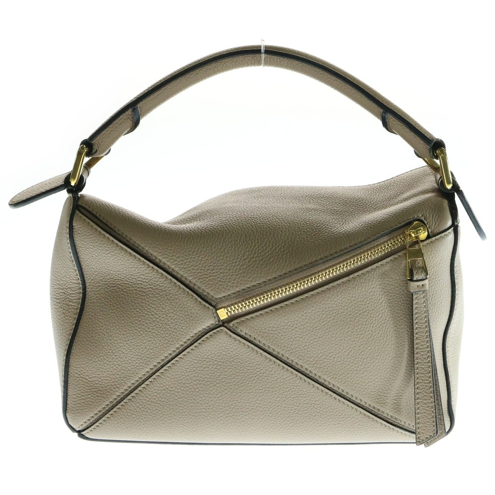 LOEWE(ロエベ) パズルバッグ スモール ハンドバッグ ワンショルダーバッグ ベージュ レザー ゴールド金具