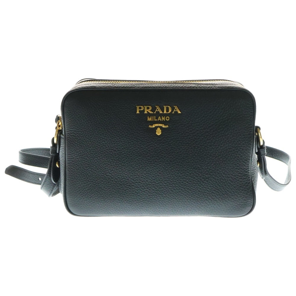 PRADA(プラダ) カメラバッグ ショルダーバッグ ヴィッテロフェニックス ブラック レザー ゴールド金具 1BH079