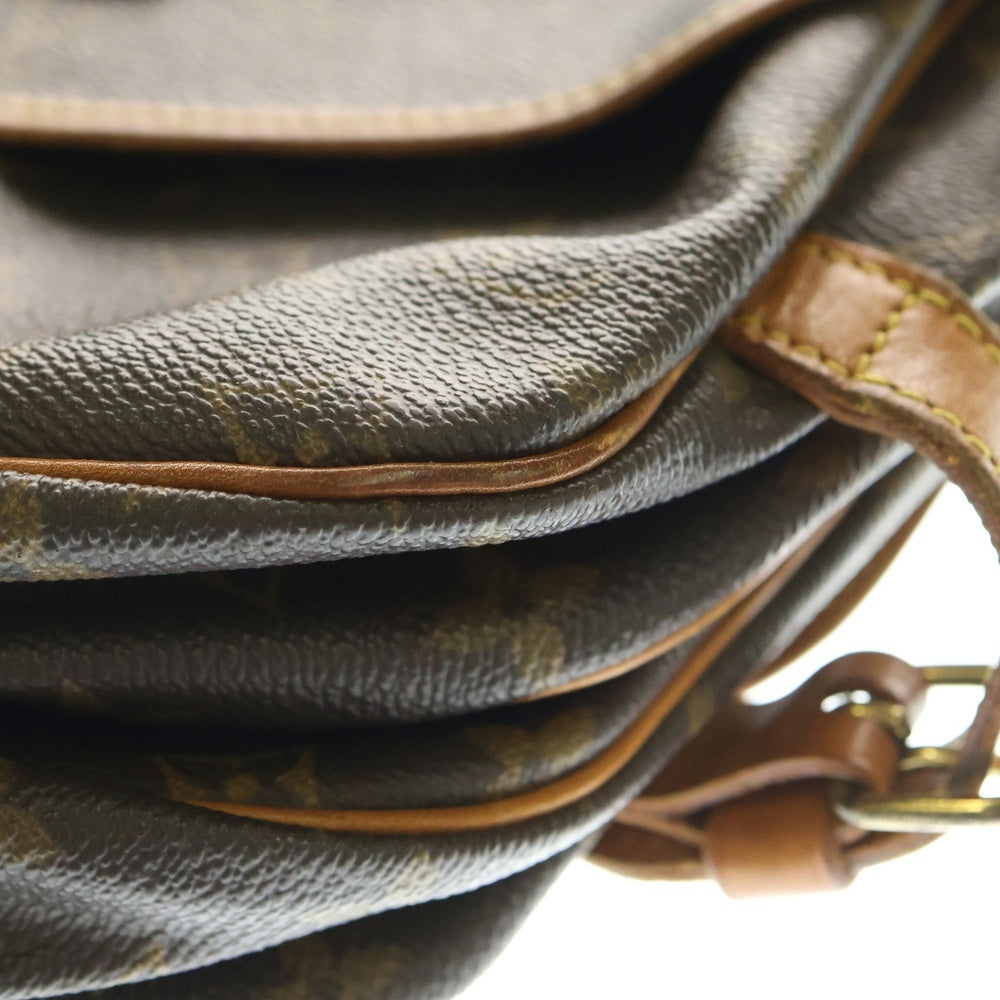LOUIS VUITTON(ルイヴィトン) モノグラム ソミュール30 ショルダーバッグ ブラウン ゴールド金具 レザー×PVC M42256