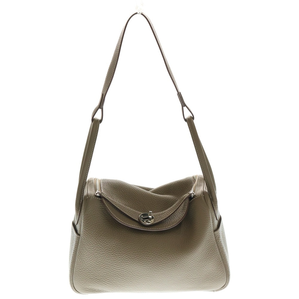 HERMES(エルメス) リンディ26 トリヨンクレマンス エトゥープ SV金具 2WAY レザーワンショルダーバッグ ハンドバッグ ブラウン レディース W刻印